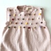 Popcorn Dress, Powder pink × Rainbow popcorns