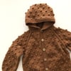 Popcorn Hoodie Cardigan, Camel