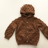 Popcorn Hoodie Cardigan, Camel