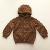 Popcorn Hoodie Cardigan, Camel