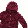 Popcorn Hoodie Cardigan, Mulberry