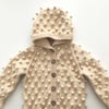Popcorn Hoodie Cardigan, Natural
