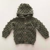 Popcorn Hoodie Cardigan, Sage