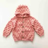 Popcorn Hoodie Cardigan, Salmon pink