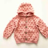 Popcorn Hoodie Cardigan, Salmon pink