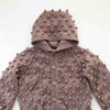 Popcorn Hoodie Cardigan, Taupe