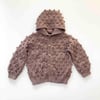 Popcorn Hoodie Cardigan, Taupe