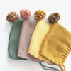 Rainbow Pompom Bonnet, Custom Color