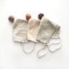 Rainbow Pompom Bonnet,  Exclusive Confetti - Custom Color