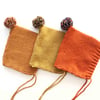 Rainbow Pompom Bonnet, Golden brown