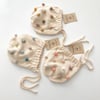 Rainbow Popcorn Bonnet, Natural base × Brown-Camel Popcorns