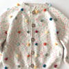Rainbow Popcorn Cardigan,  Exclusive Confetti - Pastel rainbow × Rainbow Popcorns