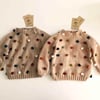 Rainbow Popcorn Sweater, Beige,Knit Stitch