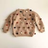 Rainbow Popcorn Sweater, Ecru,Purl Stitch