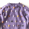 Rainbow Popcorn Sweater, Lavender,Knit Stitch