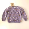 Rainbow Popcorn Sweater, Lavender,Purl Stitch