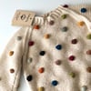 Rainbow Popcorn Sweater, Natural,Purl Stitch