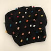 Rainbow Popcorn Sweater,Black,Purl Stitch