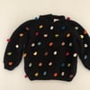 Rainbow Popcorn Sweater,Black,Purl Stitch