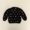 Rainbow Popcorn Sweater,Black,Purl Stitch