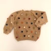Rainbow Popcorn Sweater,Honey,Purl Stitch