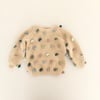 Rainbow Popcorn Sweater,Natural+Blugreen Popcorns,Purl Stitch