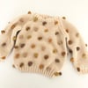 Rainbow Popcorn Sweater,Natural+Browncamel Popcorns,Purl Stitch