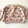 Rainbow Popcorn Sweater,Powder pink,Purl Stitch