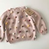 Rainbow Popcorn Sweater,Powder pink,Purl Stitch