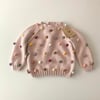 Rainbow Popcorn Sweater,Powder pink,Purl Stitch