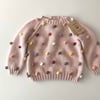 Rainbow Popcorn Sweater,Powder pink,Purl Stitch