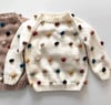 Rainbow Popcorn Sweater,Snow,Knit Stitch