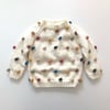 Rainbow Popcorn Sweater,Snow,Knit Stitch