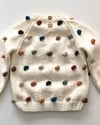 Rainbow Popcorn Sweater,Snow,Knit Stitch