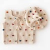 Rainbow Popcorn Vest & Beret Set, Natural