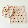 Rainbow Popcorn Vest & Beret Set, Natural