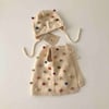 Rainbow Popcorn Vest & Bonnet Set, Natural