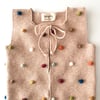 Rainbow Popcorn Vest, Ecru