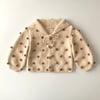 Sailor Rainbow Popcorn Cardigan Long Sleeve, Natural × Rainbow Popcorns