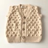 V-Neck Popcorn Vest, Custom Color