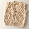 V-Neck Popcorn Vest, Natural