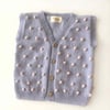 V-Neck Popcorn Vest, Periwinkle