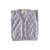 V-Neck Popcorn Vest, Periwinkle