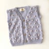 V-Neck Popcorn Vest, Periwinkle