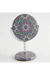 Desenli Metal Masa Aynası 14 cm
