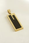 Dikdörtgen Çelik Kolye Ucu 1,3*3,8 cm