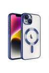 iPhone 14 Lüx Magsaff Lazer Silikon Kılıf (Kamera Korumalı)