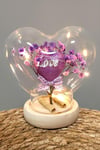 Kalp Love Yazılı Işıklı Led Cam Fanus
