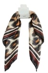 Leopar Desenli Saten Fular 50*50 cm