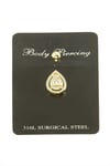 Oval Baget Taşlı Piercing 1 Adet